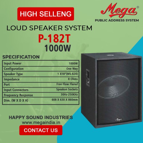 P 182.  1000Watts P.A. Subwoofer System